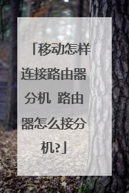 移动怎样连接路由器分机 路由器怎么接分机?