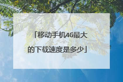 移动手机4G最大的下载速度是多少