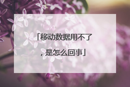 移动数据用不了,是怎么回事