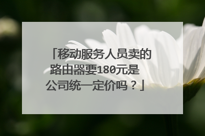 移动服务人员卖的路由器要180元是公司统一定价吗?