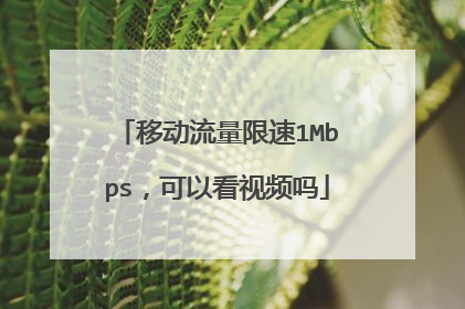 移动流量限速1Mbps,可以看视频吗