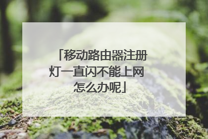移动路由器注册灯一直闪不能上网 怎么办呢