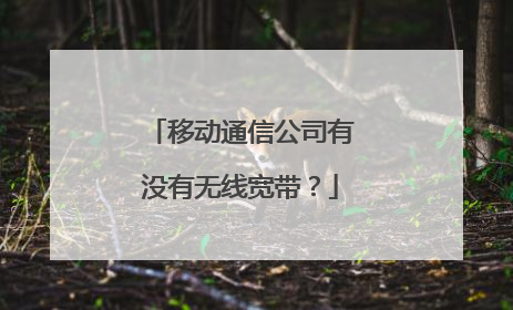 移动通信公司有没有无线宽带？