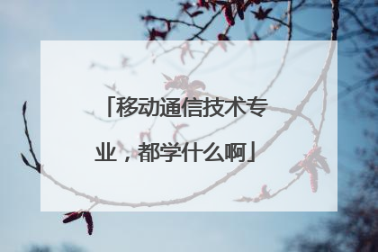 移动通信技术专业,都学什么啊