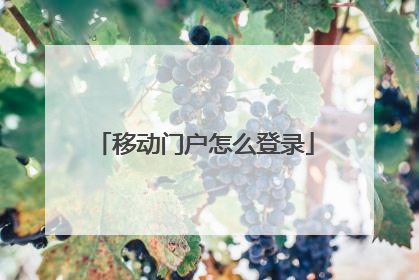 移动门户怎么登录