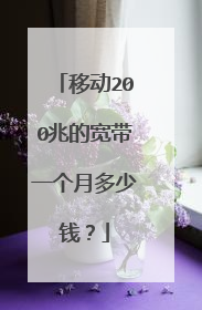 移动200兆的宽带一个月多少钱？