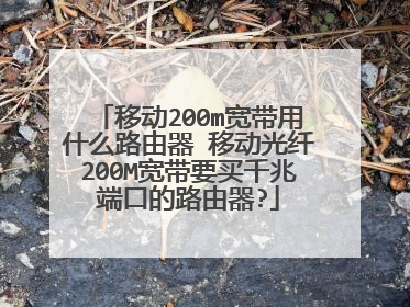 移动200m宽带用什么路由器 移动光纤200M宽带要买千兆端口的路由器?