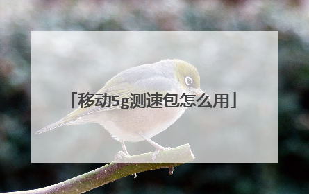 移动5g测速包怎么用