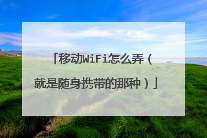 移动WiFi怎么弄（就是随身携带的那种）
