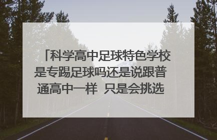 科学高中足球特色学校是专踢足球吗还是说跟普通高中一样 只是会挑选有天赋的人踢？