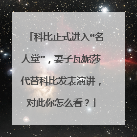 科比正式进入“名人堂”，妻子瓦妮莎代替科比发表演讲，对此你怎么看？