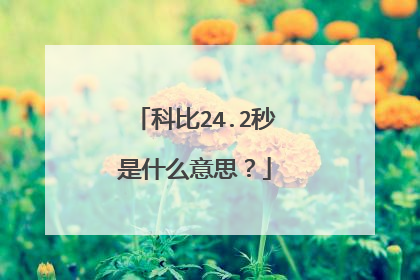 科比24.2秒是什么意思？