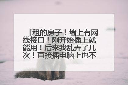 租的房子!墙上有网线接口!刚开始插上就能用!后来我乱弄了几次!直接插电脑上也不能用了?怎么回事