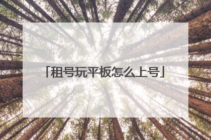租号玩平板怎么上号