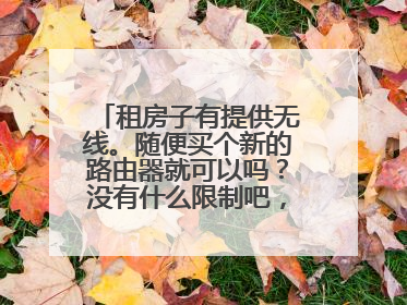 租房子有提供无线。随便买个新的路由器就可以吗？没有什么限制吧，就一个小房间，一个人用。