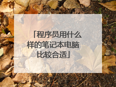 程序员用什么样的笔记本电脑比较合适