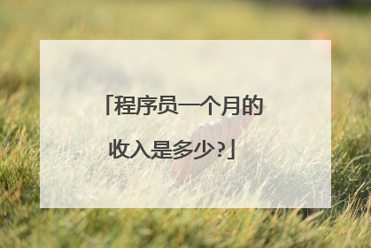 程序员一个月的收入是多少?
