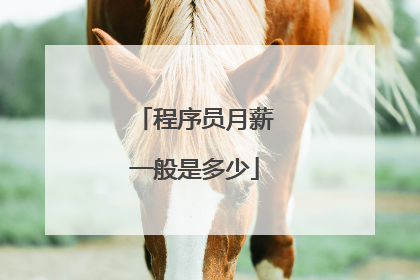 程序员月薪一般是多少
