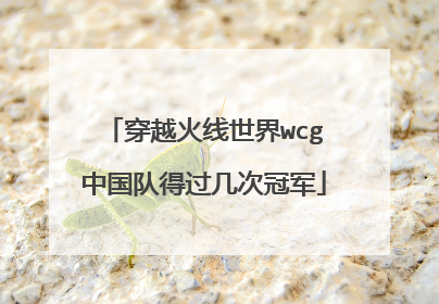 穿越火线世界wcg中国队得过几次冠军