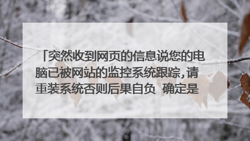 突然收到网页的信息说您的电脑已被网站的监控系统跟踪,请重装系统否则后果自负 确定是自己电脑系统的对话框