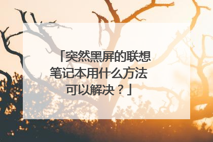 突然黑屏的联想笔记本用什么方法可以解决?