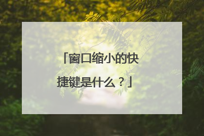 窗口缩小的快捷键是什么？