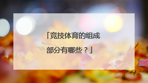 竞技体育的组成部分有哪些？