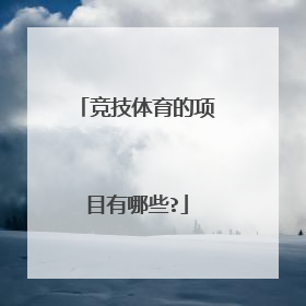 竞技体育的项目有哪些?