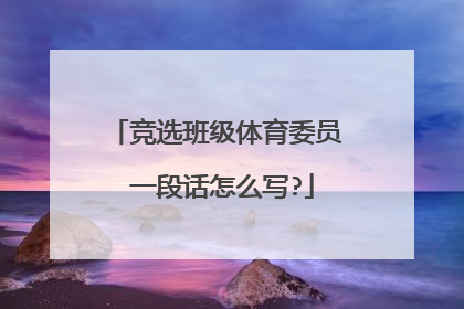 竞选班级体育委员 一段话怎么写?