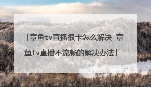章鱼tv直播很卡怎么解决 章鱼tv直播不流畅的解决办法