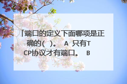 端口的定义下面哪项是正确的( )。 A 只有TCP协议才有端口。 B 只有UDP协议才?