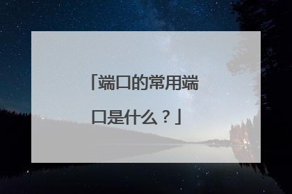 端口的常用端口是什么?