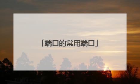 端口的常用端口