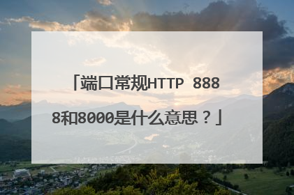 端口常规HTTP 8888和8000是什么意思？