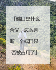 端口是什么含义,怎么判断一个端口是否被占用了