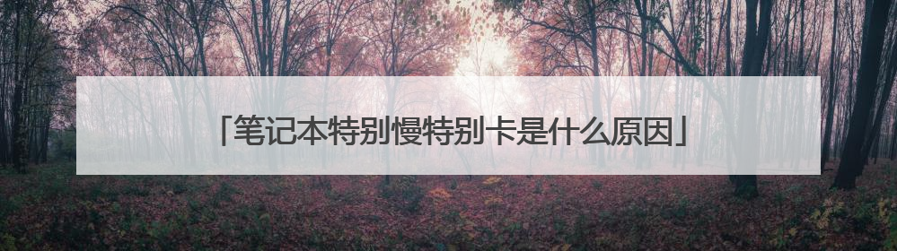 笔记本特别慢特别卡是什么原因