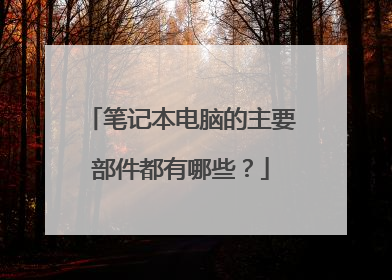 笔记本电脑的主要部件都有哪些？