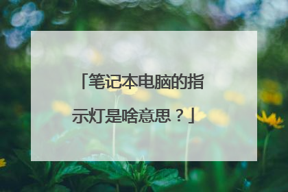 笔记本电脑的指示灯是啥意思？