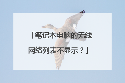 笔记本电脑的无线网络列表不显示?