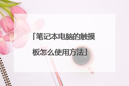 笔记本电脑的触摸板怎么使用方法
