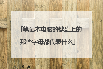 笔记本电脑的键盘上的那些字母都代表什么