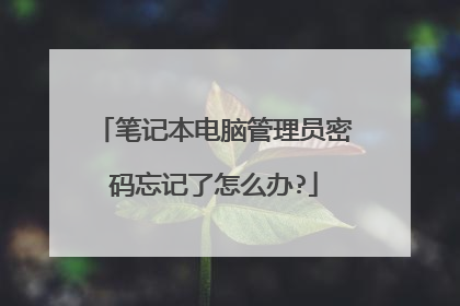 笔记本电脑管理员密码忘记了怎么办?