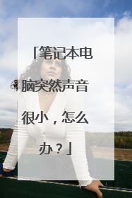 笔记本电脑突然声音很小,怎么办?