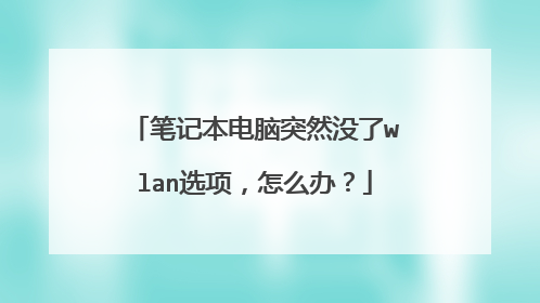 笔记本电脑突然没了wlan选项,怎么办?