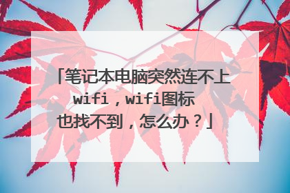 笔记本电脑突然连不上wifi,wifi图标也找不到,怎么办?