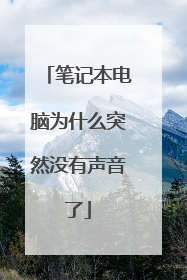 笔记本电脑为什么突然没有声音了