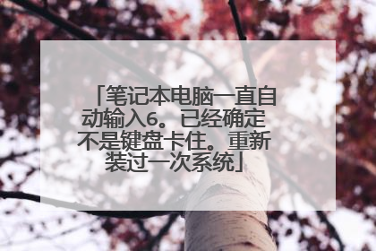 笔记本电脑一直自动输入6。已经确定不是键盘卡住。重新装过一次系统