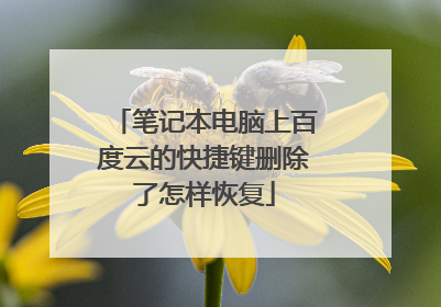 笔记本电脑上百度云的快捷键删除了怎样恢复