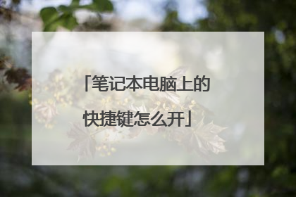 笔记本电脑上的快捷键怎么开