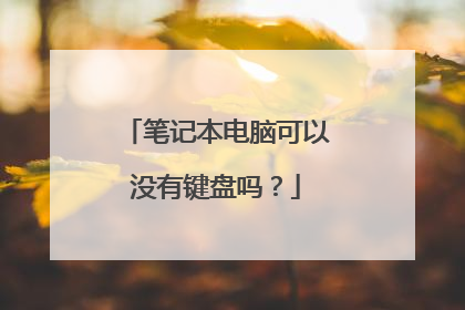 笔记本电脑可以没有键盘吗?